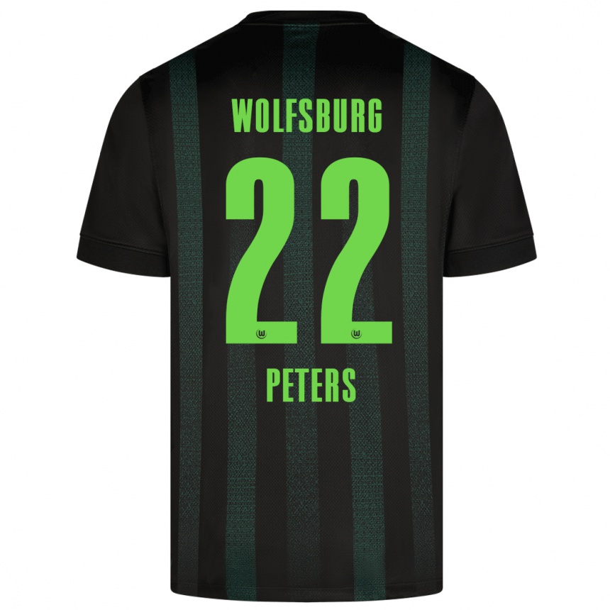 Kids Football Laurin Peters #22 Dark Green Away Jersey 2024/25 T-Shirt Australia