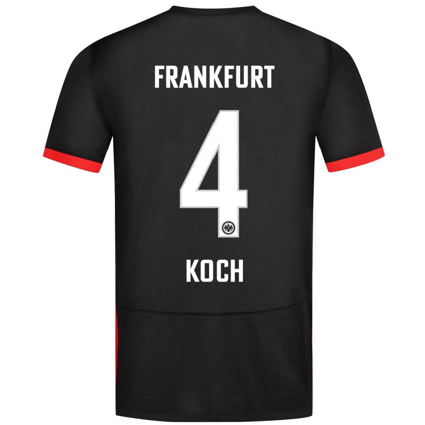 Kids Football Robin Koch #4 Black Away Jersey 2024/25 T-Shirt Australia