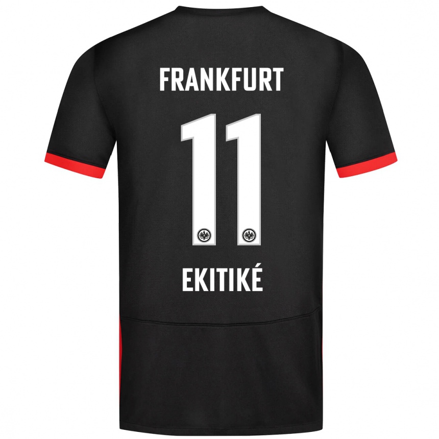 Kids Football Hugo Ekitike #11 Black Away Jersey 2024/25 T-Shirt Australia