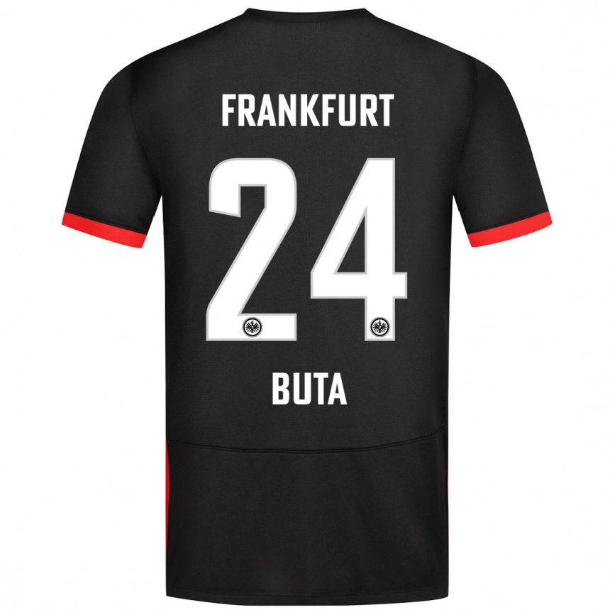 Kids Football Aurélio Buta #24 Black Away Jersey 2024/25 T-Shirt Australia