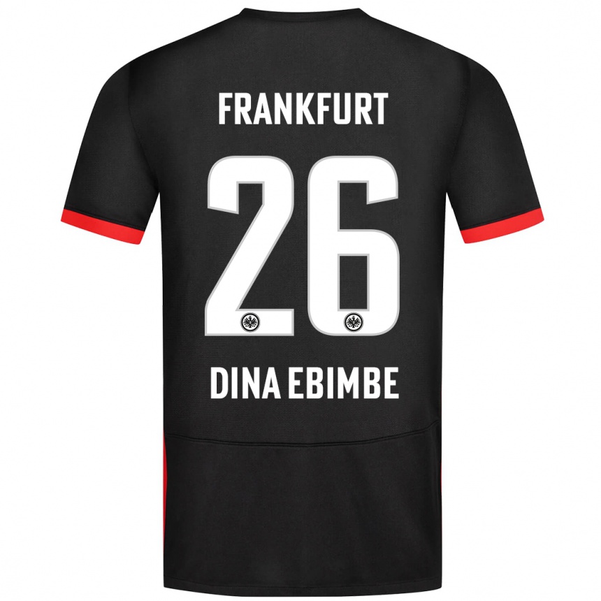 Kids Football Junior Dina Ebimbe #26 Black Away Jersey 2024/25 T-Shirt Australia