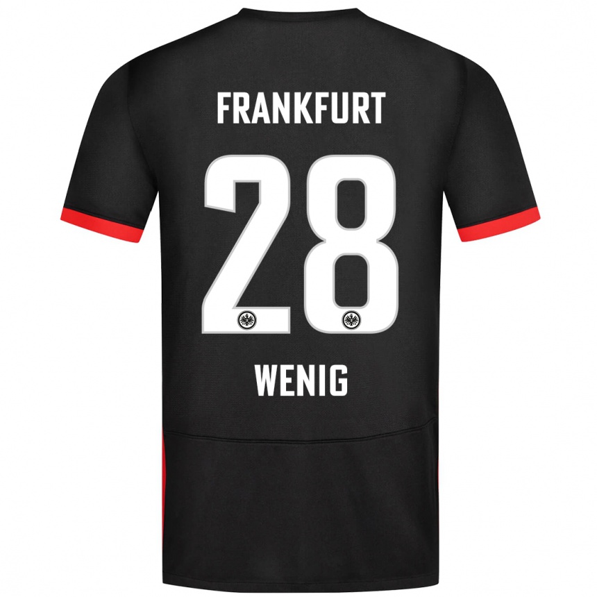 Kids Football Marcel Wenig #28 Black Away Jersey 2024/25 T-Shirt Australia