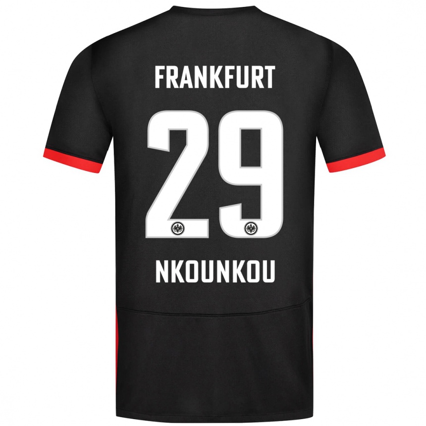 Kids Football Niels Nkounkou #29 Black Away Jersey 2024/25 T-Shirt Australia