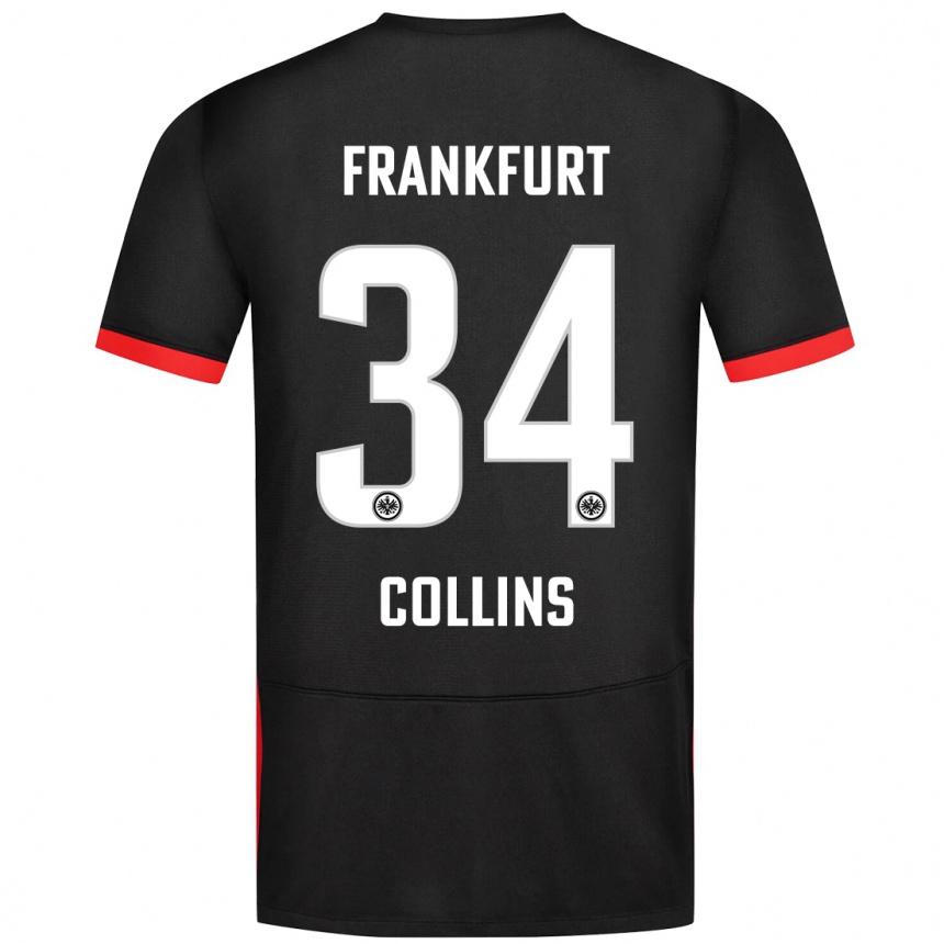 Kids Football Nnamdi Collins #34 Black Away Jersey 2024/25 T-Shirt Australia