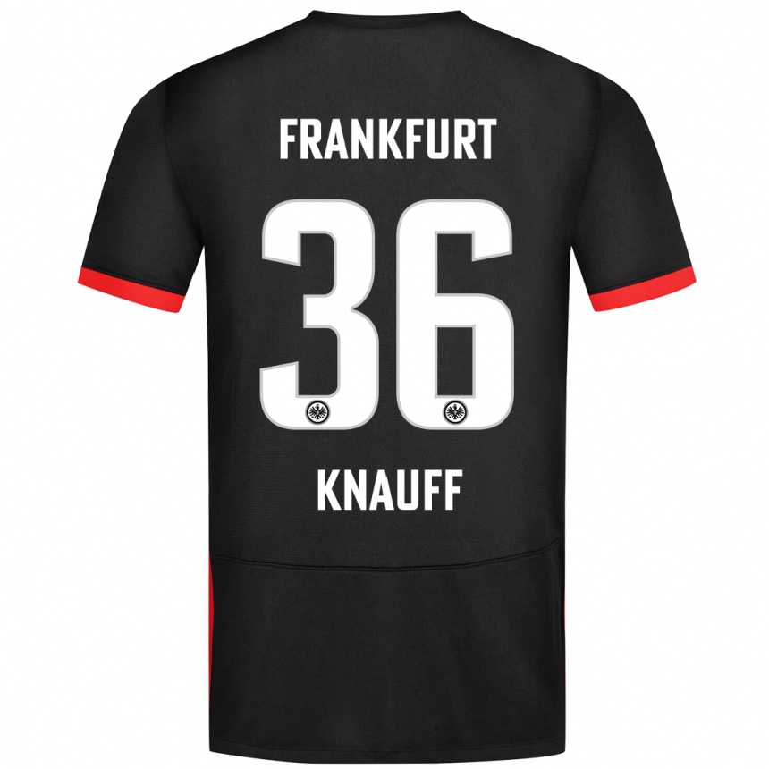 Kids Football Ansgar Knauff #36 Black Away Jersey 2024/25 T-Shirt Australia