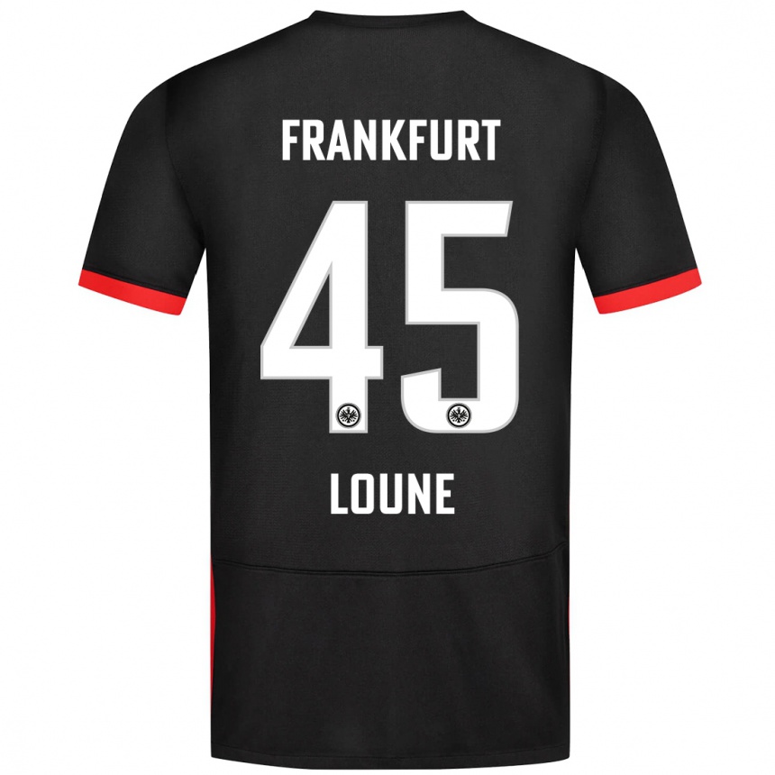 Kids Football Mehdi Loune #45 Black Away Jersey 2024/25 T-Shirt Australia