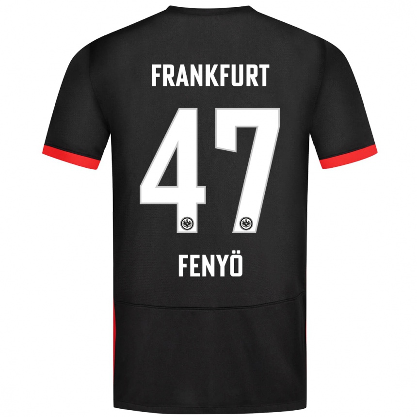 Kids Football Noah Fenyö #47 Black Away Jersey 2024/25 T-Shirt Australia