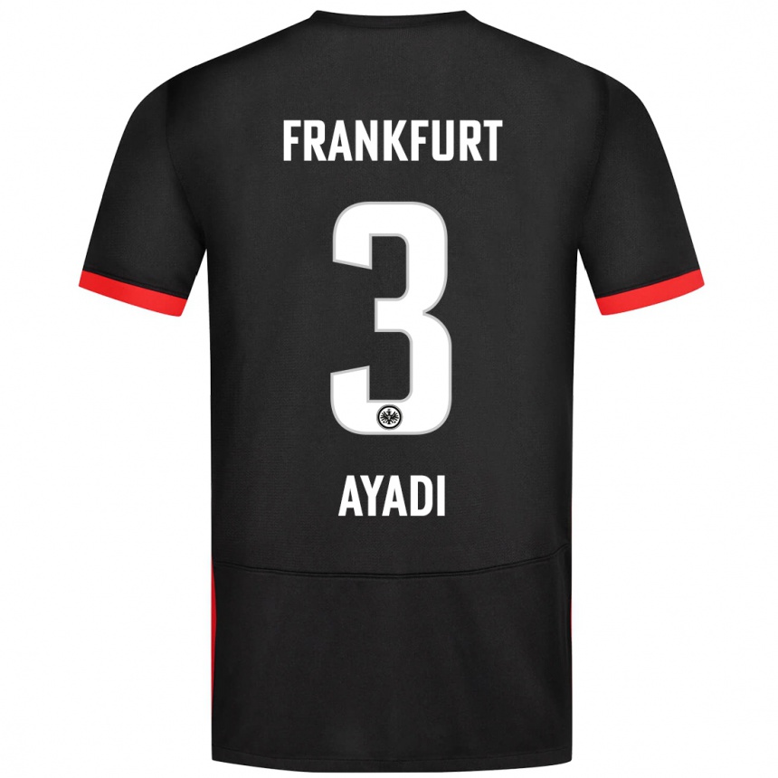 Kids Football Akram Ayadi #3 Black Away Jersey 2024/25 T-Shirt Australia