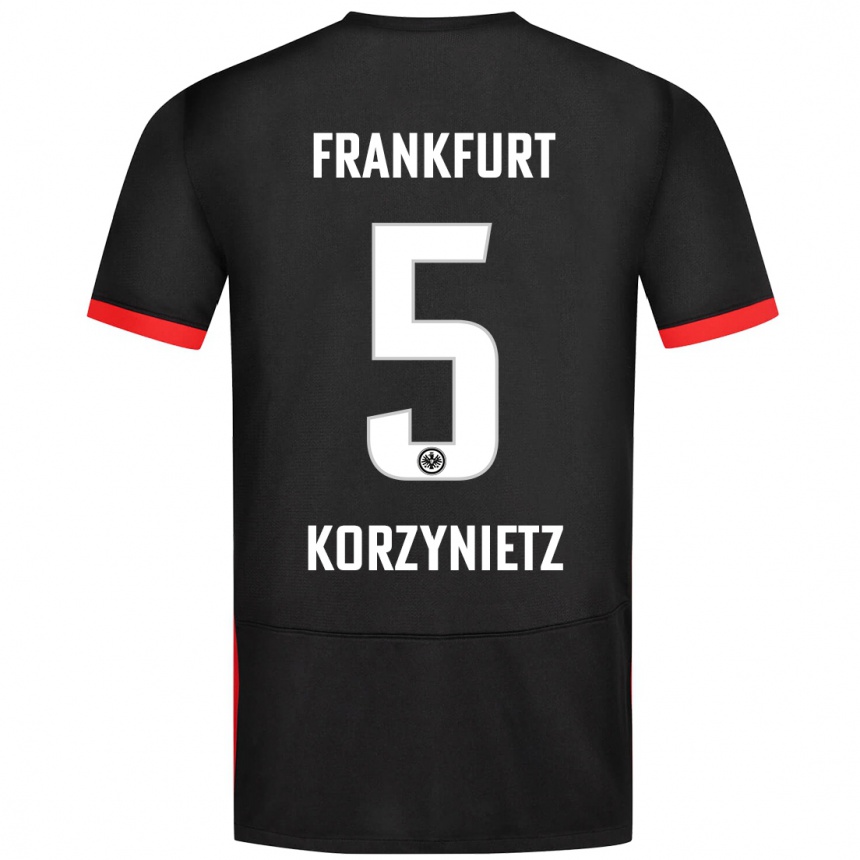 Kids Football Jaden Korzynietz #5 Black Away Jersey 2024/25 T-Shirt Australia