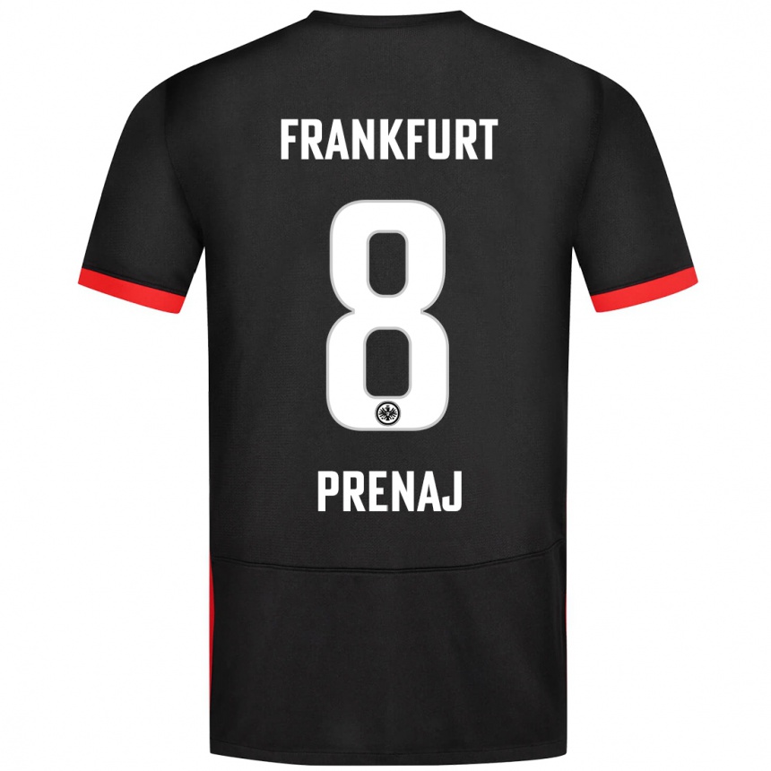 Kids Football Christian Prenaj #8 Black Away Jersey 2024/25 T-Shirt Australia