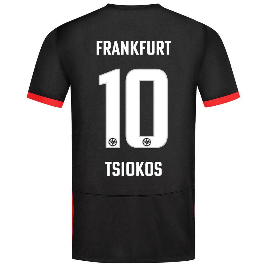 Kids Football Leonidas Ilias Tsiokos #10 Black Away Jersey 2024/25 T-Shirt Australia