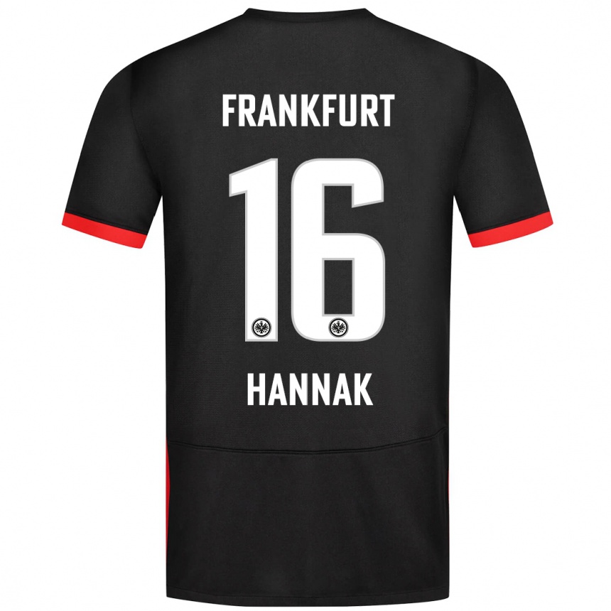 Kids Football Tim Hannak #16 Black Away Jersey 2024/25 T-Shirt Australia