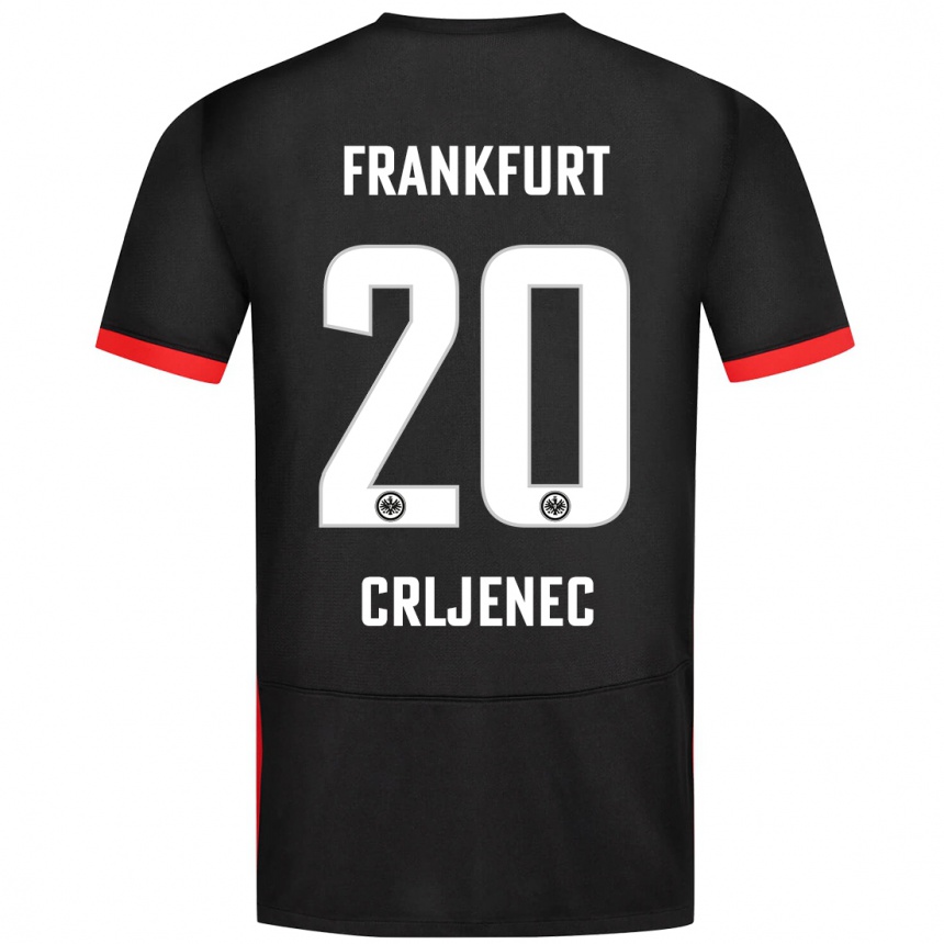 Kids Football Dominik Crljenec #20 Black Away Jersey 2024/25 T-Shirt Australia