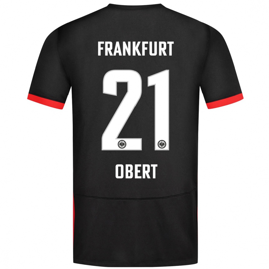 Kids Football Yuriy Obert #21 Black Away Jersey 2024/25 T-Shirt Australia