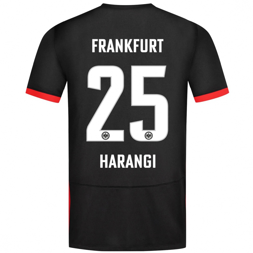 Kids Football Aiden Harangi #25 Black Away Jersey 2024/25 T-Shirt Australia