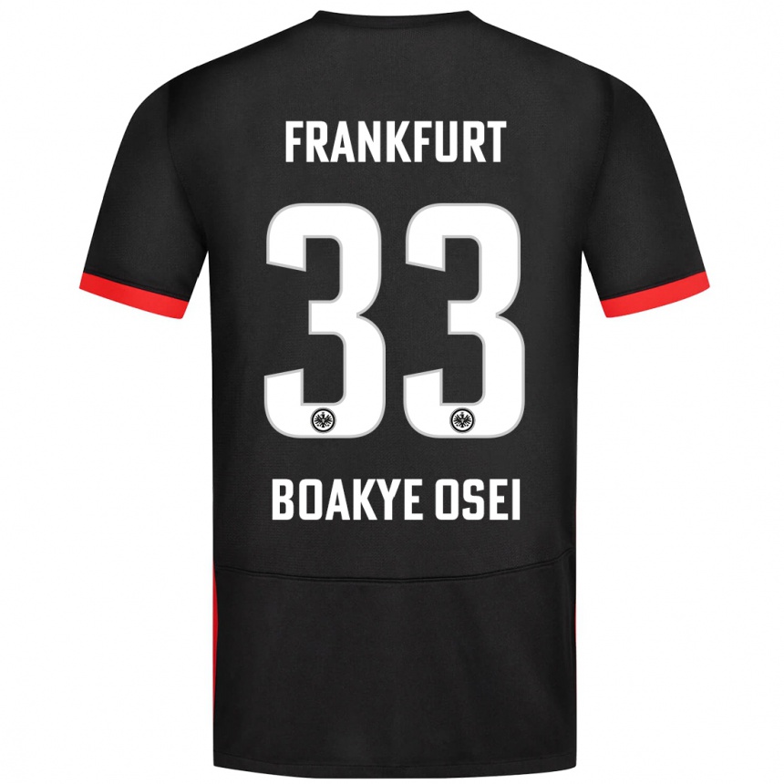 Kids Football Derek Boakye-Osei #33 Black Away Jersey 2024/25 T-Shirt Australia