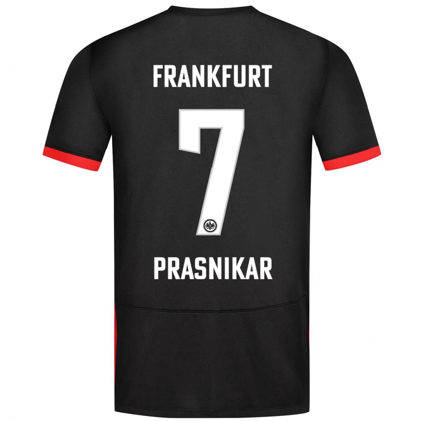 Kids Football Lara Prašnikar #7 Black Away Jersey 2024/25 T-Shirt Australia