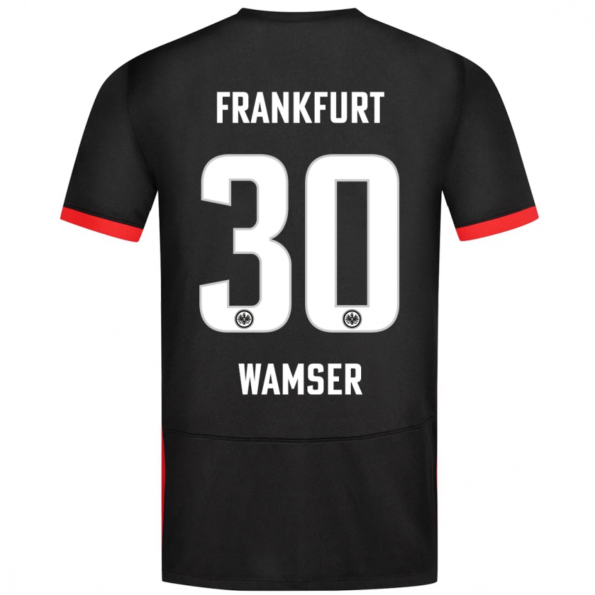 Kids Football Carlotta Wamser #30 Black Away Jersey 2024/25 T-Shirt Australia