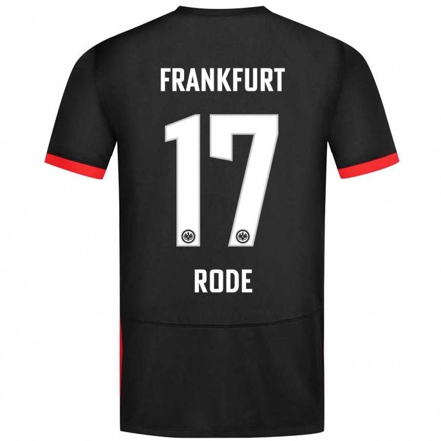 Kids Football Sebastian Rode #17 Black Away Jersey 2024/25 T-Shirt Australia