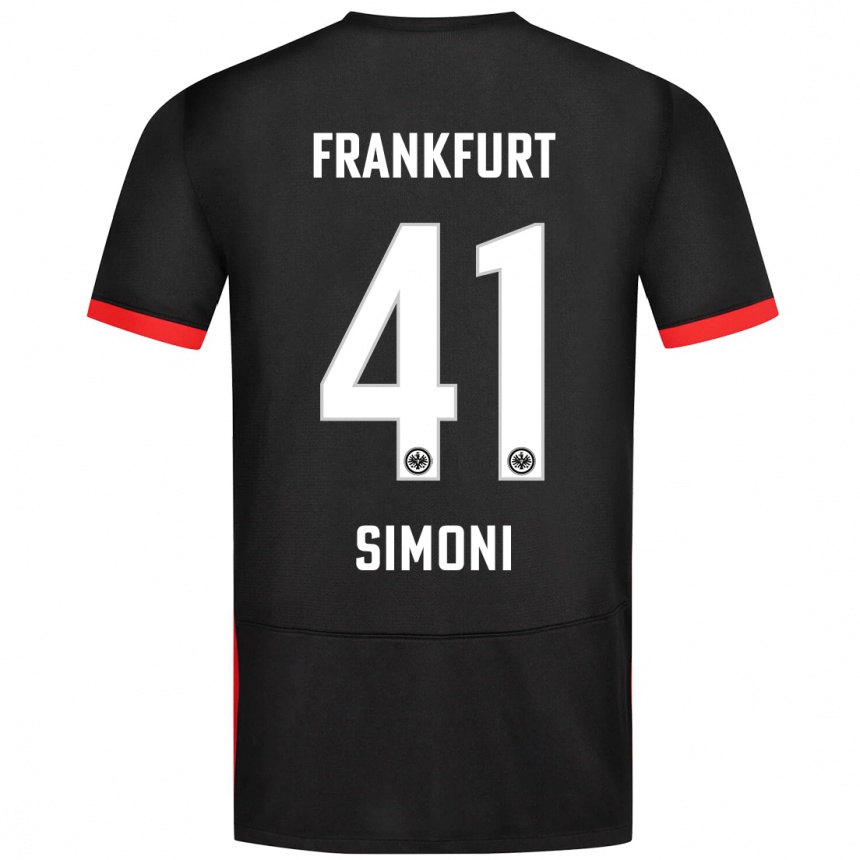 Kids Football Simon Simoni #41 Black Away Jersey 2024/25 T-Shirt Australia