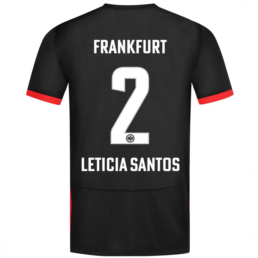 Kids Football Letícia Santos De Oliveira #2 Black Away Jersey 2024/25 T-Shirt Australia