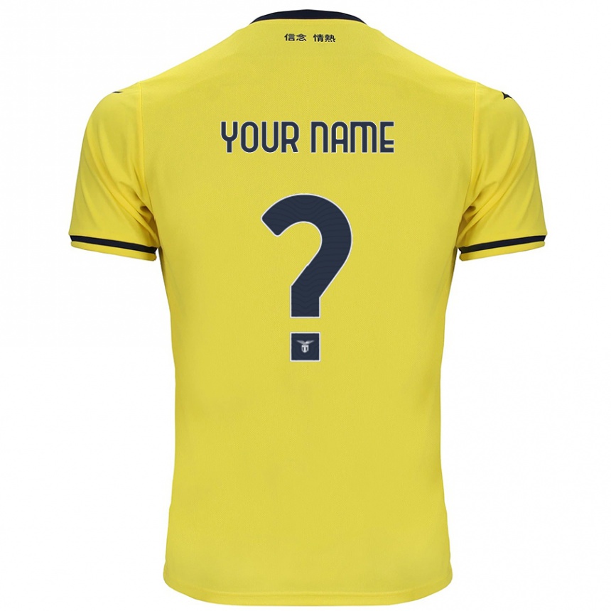 Kids Football Your Name #0 Yellow Away Jersey 2024/25 T-Shirt Australia