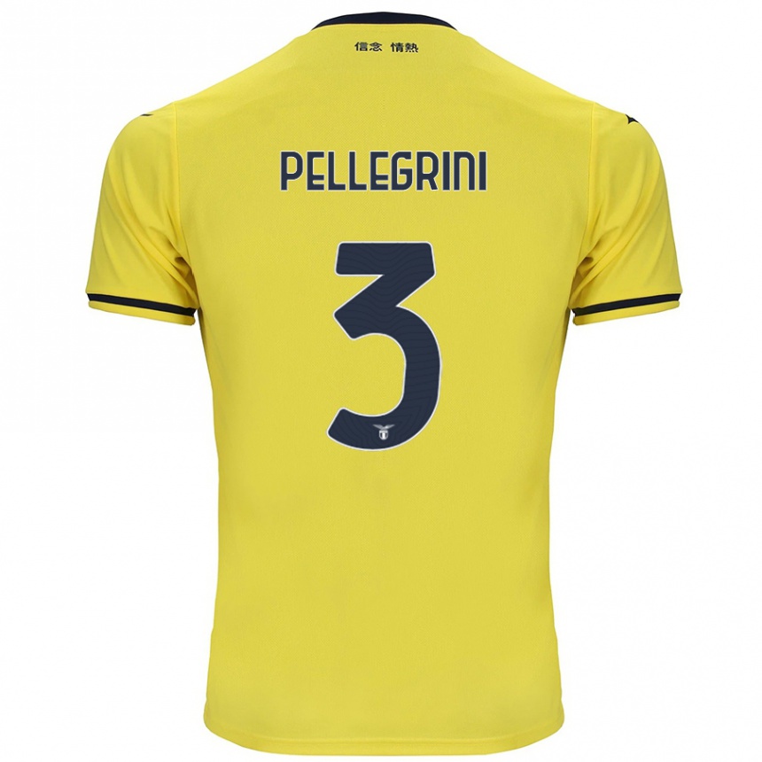 Kids Football Luca Pellegrini #3 Yellow Away Jersey 2024/25 T-Shirt Australia