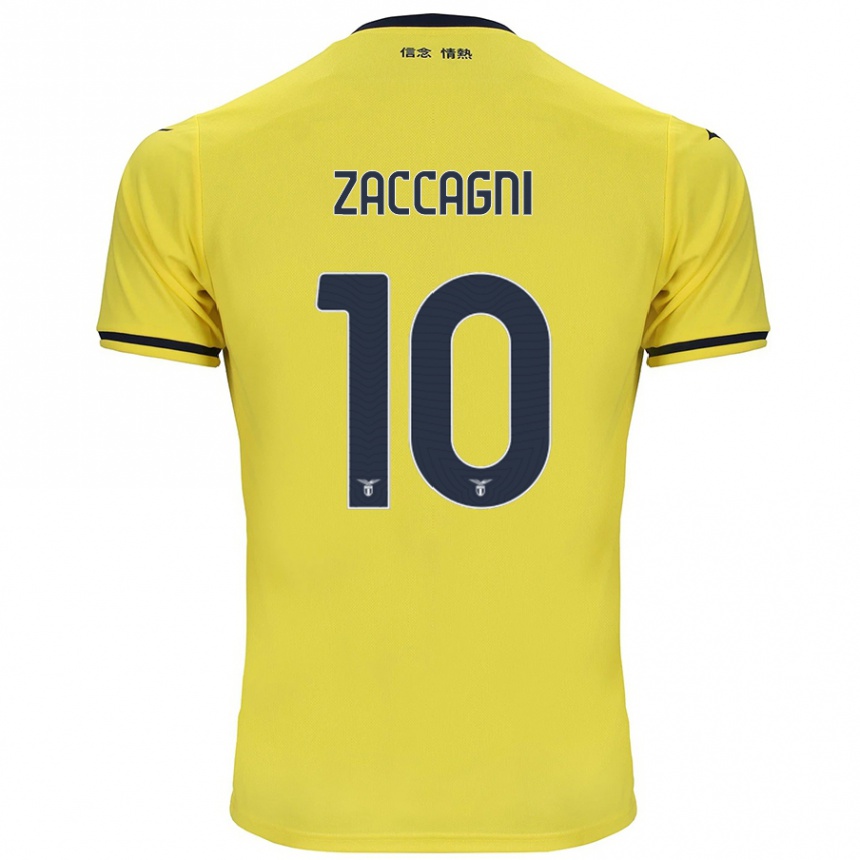 Kids Football Mattia Zaccagni #10 Yellow Away Jersey 2024/25 T-Shirt Australia