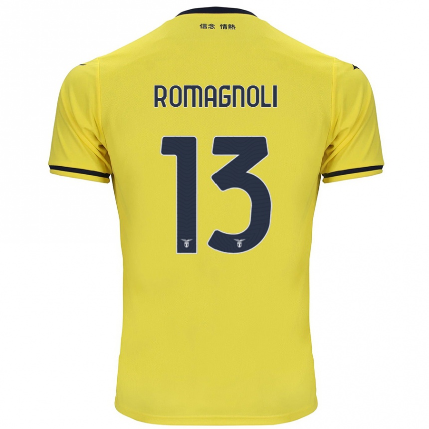 Kids Football Alessio Romagnoli #13 Yellow Away Jersey 2024/25 T-Shirt Australia