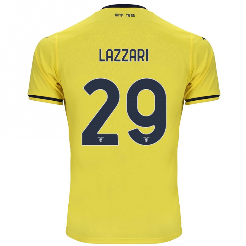 Kids Football Manuel Lazzari #29 Yellow Away Jersey 2024/25 T-Shirt Australia