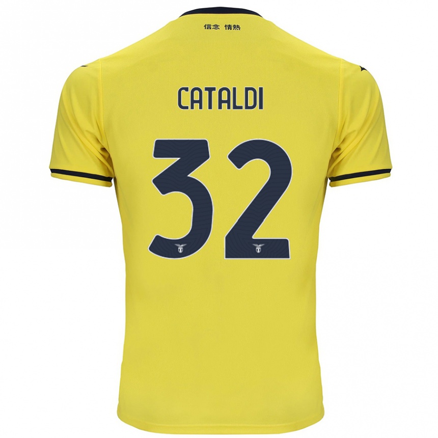 Kids Football Danilo Cataldi #32 Yellow Away Jersey 2024/25 T-Shirt Australia