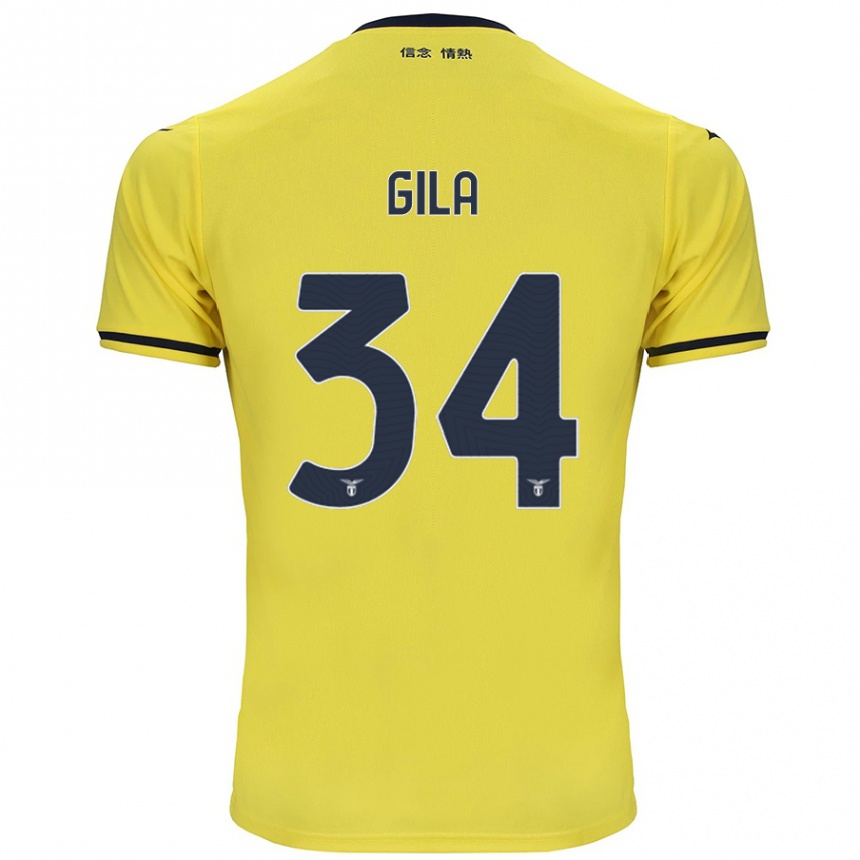 Kids Football Mario Gila #34 Yellow Away Jersey 2024/25 T-Shirt Australia