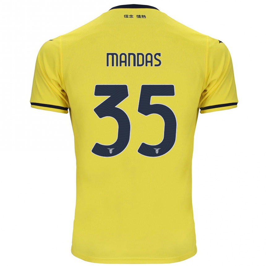 Kids Football Christos Mandas #35 Yellow Away Jersey 2024/25 T-Shirt Australia