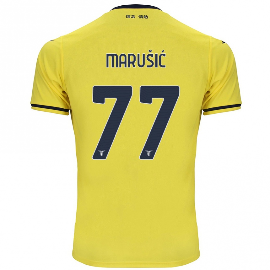 Kids Football Adam Marusic #77 Yellow Away Jersey 2024/25 T-Shirt Australia