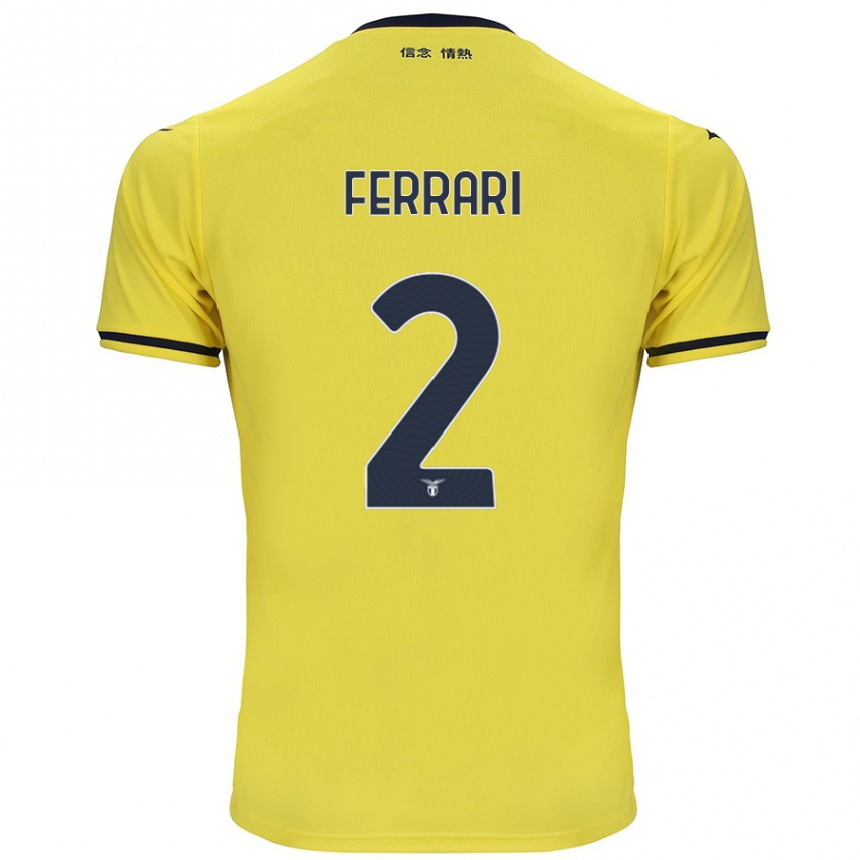 Kids Football Lorenzo Ferrari #2 Yellow Away Jersey 2024/25 T-Shirt Australia