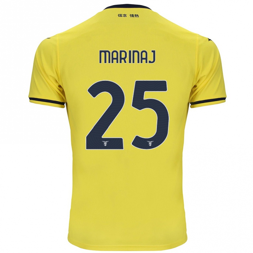 Kids Football Kledi Marinaj #25 Yellow Away Jersey 2024/25 T-Shirt Australia