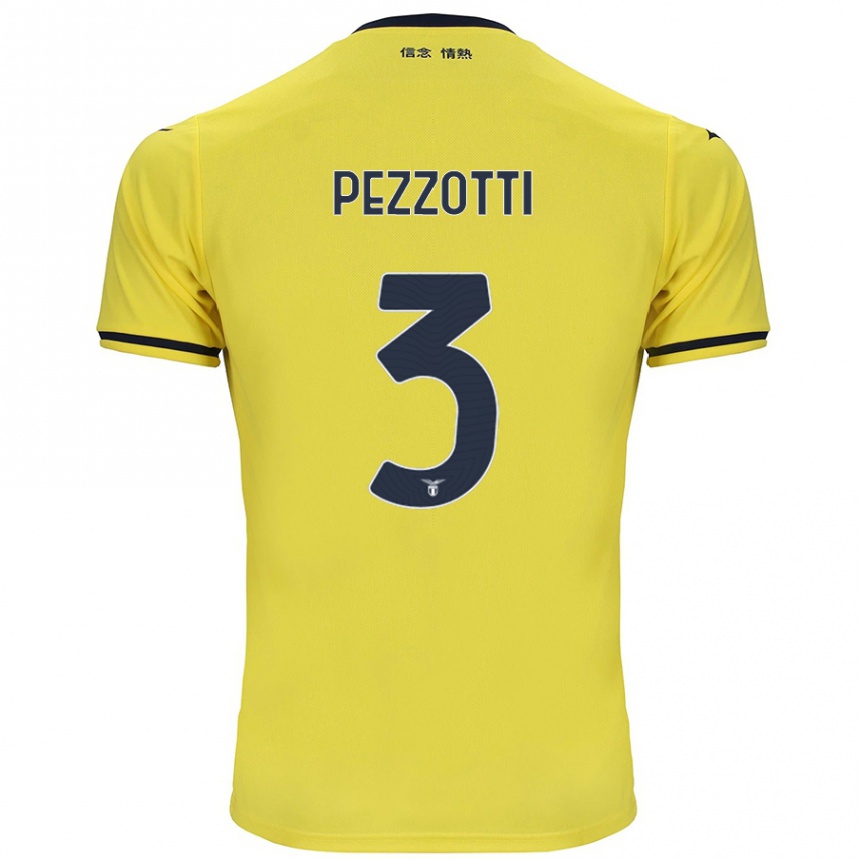 Kids Football Arianna Pezzotti #3 Yellow Away Jersey 2024/25 T-Shirt Australia