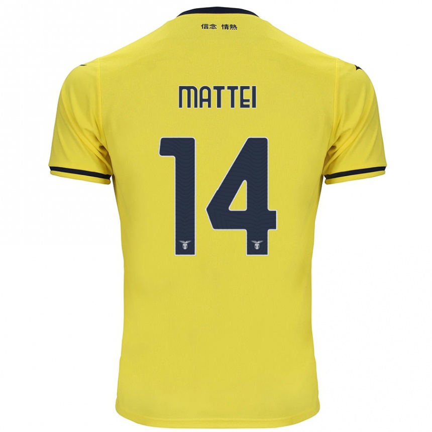 Kids Football Sarah Mattei #14 Yellow Away Jersey 2024/25 T-Shirt Australia