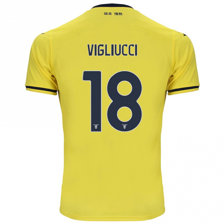 Kids Football Chiara Vigliucci #18 Yellow Away Jersey 2024/25 T-Shirt Australia