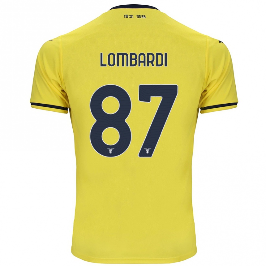 Kids Football Cristiano Lombardi #87 Yellow Away Jersey 2024/25 T-Shirt Australia