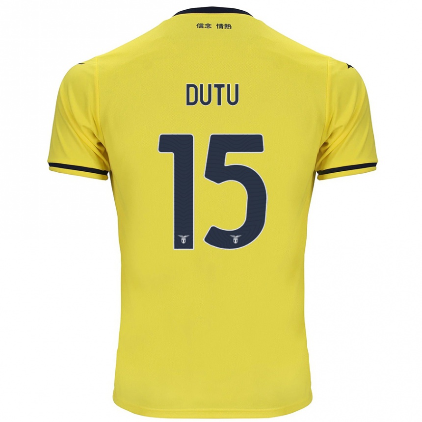 Kids Football Matteo Dutu #15 Yellow Away Jersey 2024/25 T-Shirt Australia