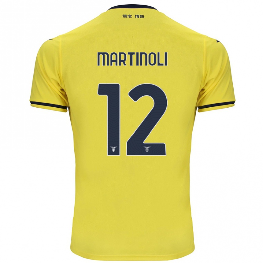 Kids Football Elettra Martinoli #12 Yellow Away Jersey 2024/25 T-Shirt Australia