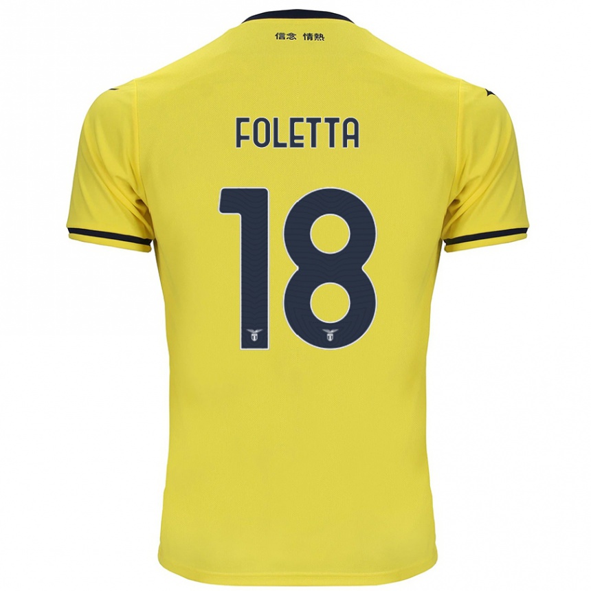 Kids Football Isabella Foletta #18 Yellow Away Jersey 2024/25 T-Shirt Australia