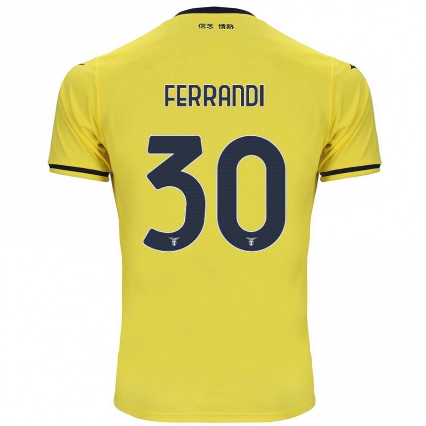 Kids Football Giulia Ferrandi #30 Yellow Away Jersey 2024/25 T-Shirt Australia