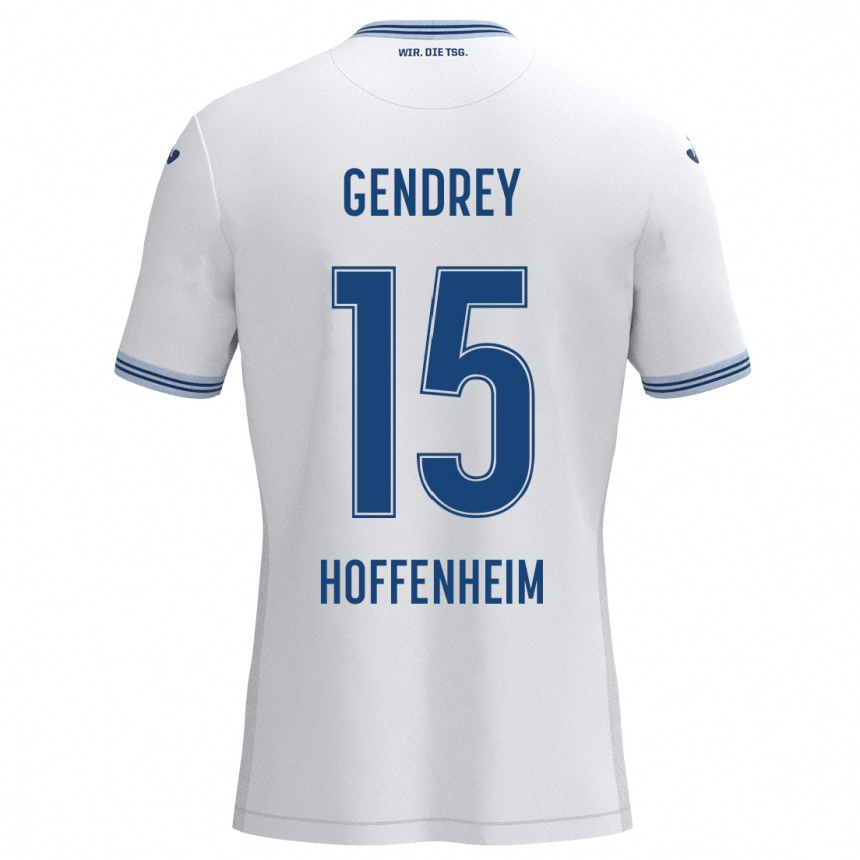 Kids Football Valentin Gendrey #15 White Black Away Jersey 2024/25 T-Shirt Australia