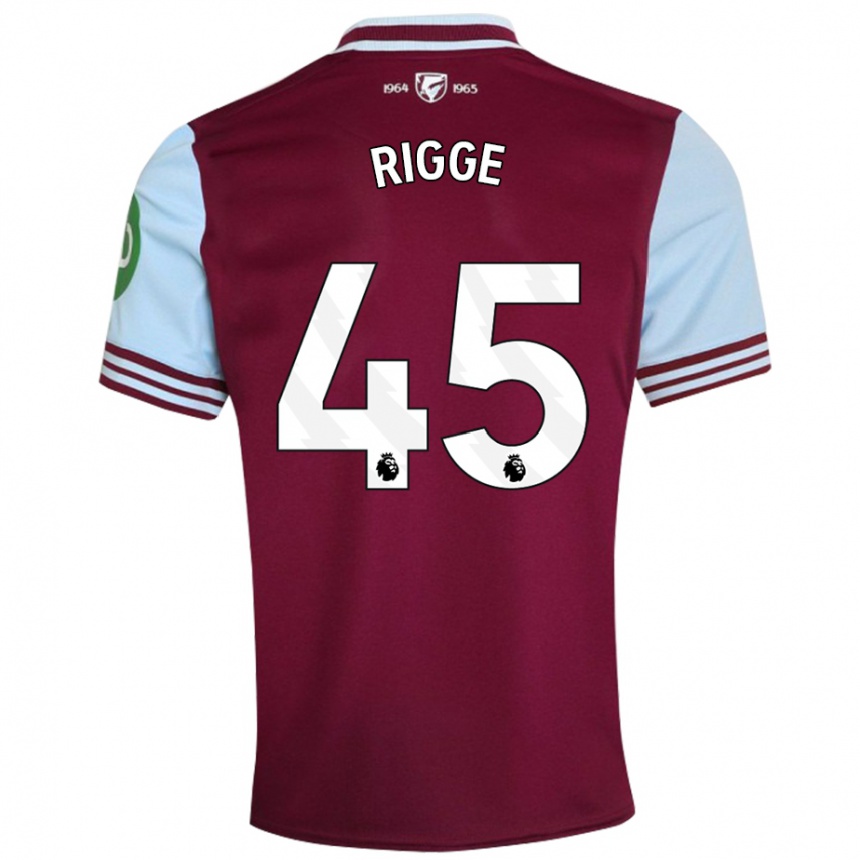 Men Football Daniel Rigge #45 Dark Red Home Jersey 2024/25 T-Shirt Australia