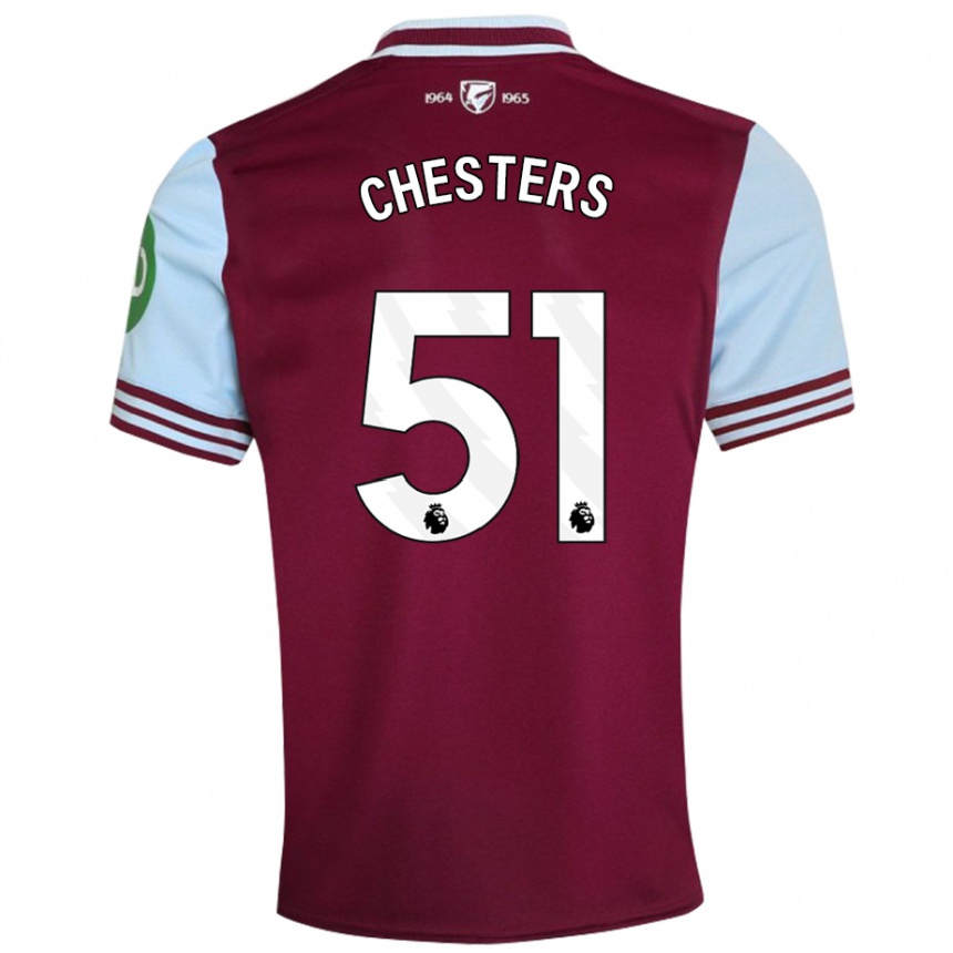 Men Football Dan Chesters #51 Dark Red Home Jersey 2024/25 T-Shirt Australia