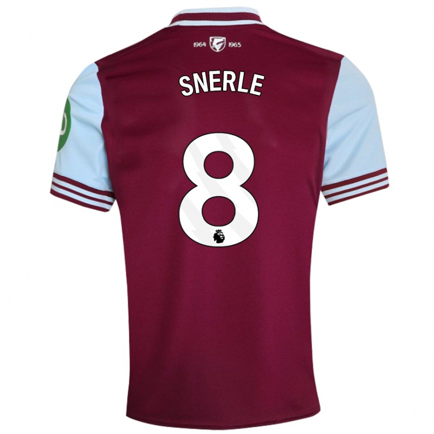 Men Football Emma Snerle #8 Dark Red Home Jersey 2024/25 T-Shirt Australia