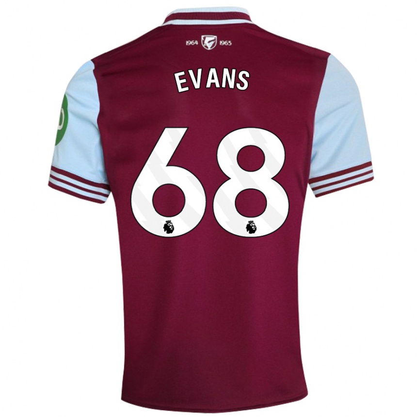 Men Football Isaac Evans #68 Dark Red Home Jersey 2024/25 T-Shirt Australia