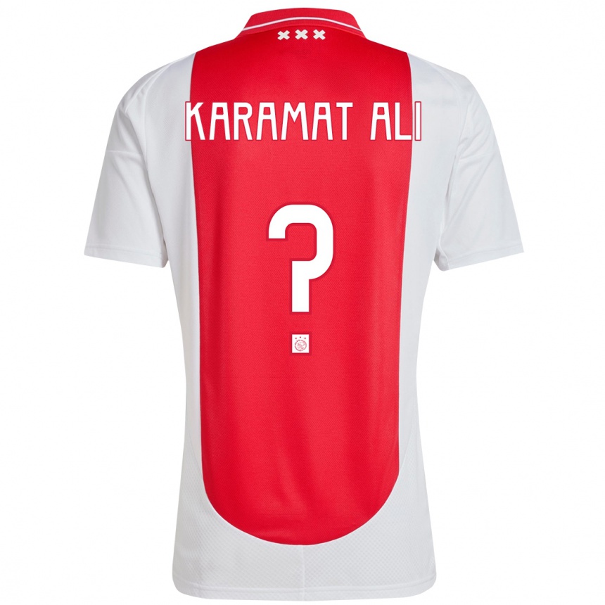 Men Football Yaïr Karamat Ali #0 Red White Home Jersey 2024/25 T-Shirt Australia